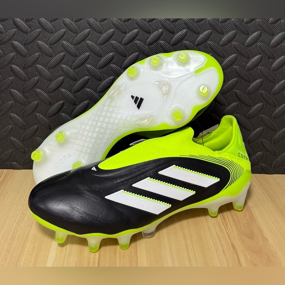 Adidas Copa Pure 3 Elite Laceless FG Soccer Cleats‎ JH6302 Black Green Mens Sz 8